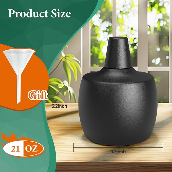 6-Pack Citronella Tabletop Torches, MQKIWAO 21 oz Table Top Torches for Outdoor, Metal Oil Burner Candles, Garden Torches with Fiberglass Wick for Yard, Patio, Deck, Garden, Party, Landscape