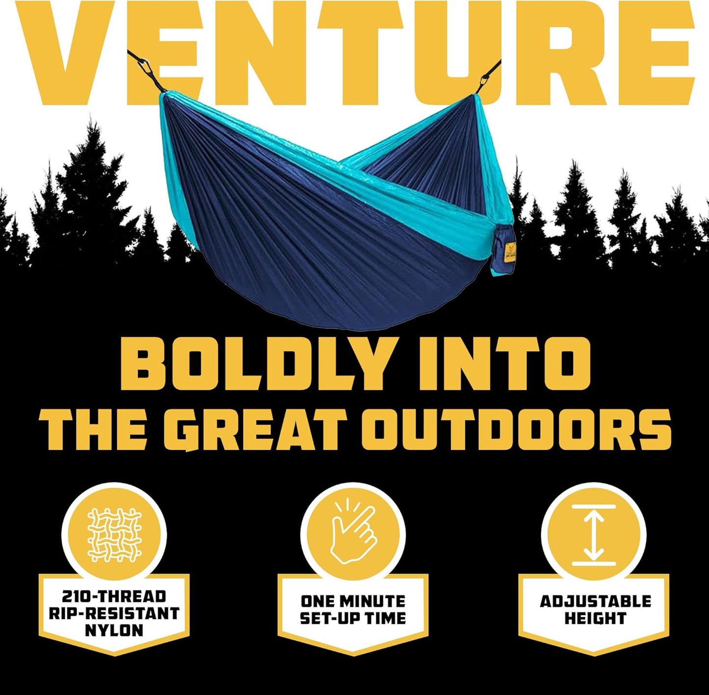 Wise Owl Outfitters Camping Hammock – 500lbs Portable Hammock with Tree Straps - Travel, Backpacking, Hiking, Outdoors Camping Gear - Single or Double