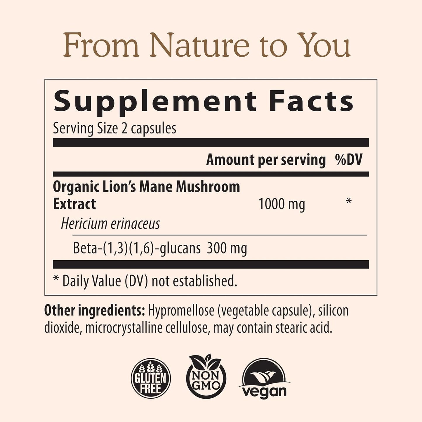 Real Mushrooms Lion’s Mane Supplement Capsules - Organic Lions Mane Extract for Overall Wellbeing - Beta Glucan Supplements – Vegan 300 ct Mushroom Extract