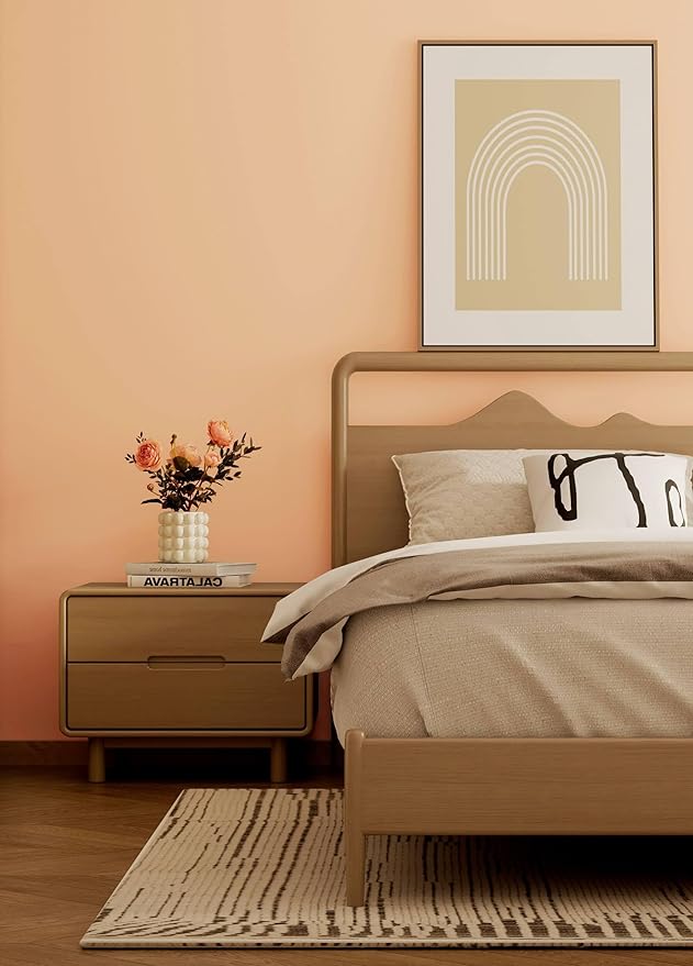 Dimoon 118''x17.7'' Orange Peel and Stick Wallpaper Contact Paper Modern Self Adhesive Wall Paper Removable Renter Friendly Textured Solid Color Shelf Cabinet Vinyl Roll (118''x17.7'',Coral Orange)