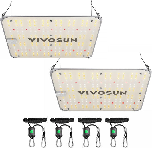 VIVOSUN 2-Pack VS1000E LED Grow Light with Full Spectrum Diodes, Sunlike Plant Light for Indoor Plants Seedling Veg and Bloom in 2x4/3x3 Grow Tents Greenhouses