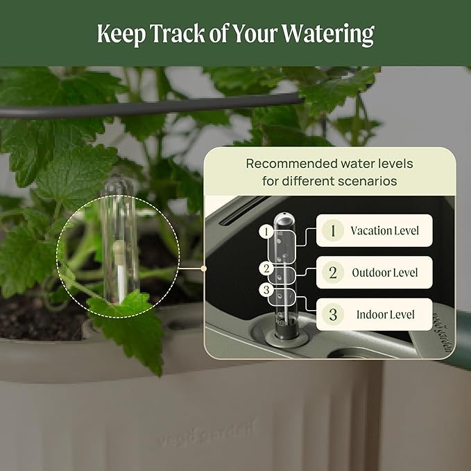 Vego garden Mini Planter Indoor Pots with Trellis Self-Watering Herb Countertop Planter for Climbing Vegetables Flowers Mint Plants Cage- Sage Green