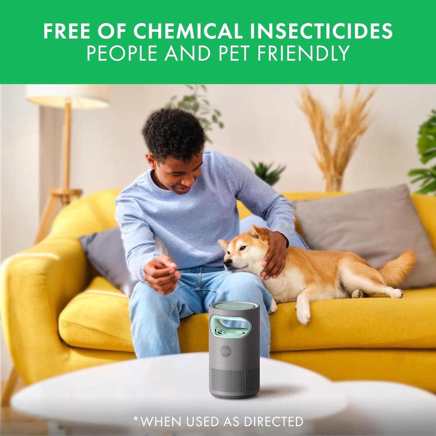 STEM Flying Insect Fan Trap for Indoor Bug Control, Attracts Mosquitoes, Fruit Flies, and House Flies, Plug-in Fan with UV Light, Starter Kit Includes 1 Device and 5 Glue Traps