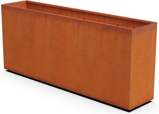 Large Rectangular Planter for Outdoor Plants – 84x18x36 Extra Large Corten Steel Planter Box – Commercial Grade Metal Planter for Privacy Screen, Patio & Landscape Definition