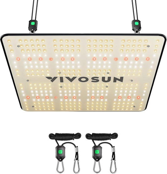 VIVOSUN VS1500 LED Grow Light with Full Spectrum Diodes & Daisy Chain Driver Dimmable Lights Sunlike for Indoor Plants Seedling Veg and Bloom Plant Grow Lamps for 3x3 Grow Tent