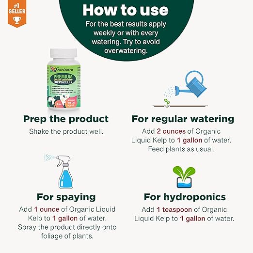 Organic Peace Lily Superfood - 8 oz - Premium Seaweed Fertilizer for Nourishing Peace Lily Plants