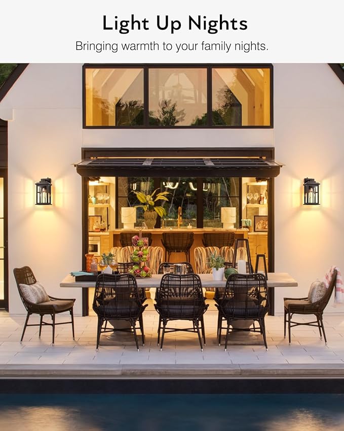 Dusk to Dawn Outside Lights for House, Oil Rubbed Bronze Anti-Rust Aluminum Exterior Lighting Fixtures, Easy-to-Install Waterproof Modern Outdoor Wall Light for Porch, Garage, Front Door