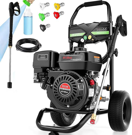4200PSI Pressure Washer 4.0GPM Gas Power Washer 212CC Gas Powered Washing Machine Commercial High Pressure Washer with 25ft Hose&5 Nozzles for Patio Garden Yard Vehicle,EPA/CARB/ETL