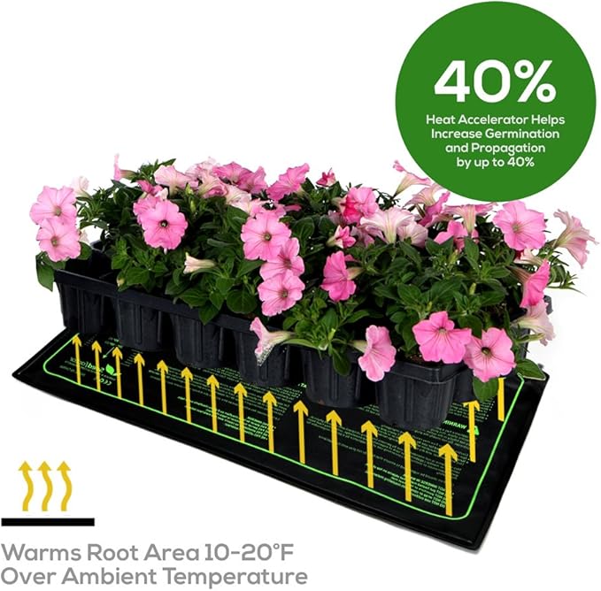 MET Certified 8 Pack Seedling Heat Mat, Seedfactor Waterproof Durable Germination Station Heat Mat, Warm Hydroponic Heating Pad for Indoor Home Gardening Seed Starter