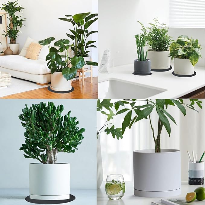 2 Pack Ceramic Plant Saucer Pot Tray 8 Inch, Planter Saucers 4 5 6 7 8 9 10 11 12 Inch for Indoors Outdoor, Durable Sturdy Flower Drainage Tray for Glazed Pots Base (8.5 Inch White)