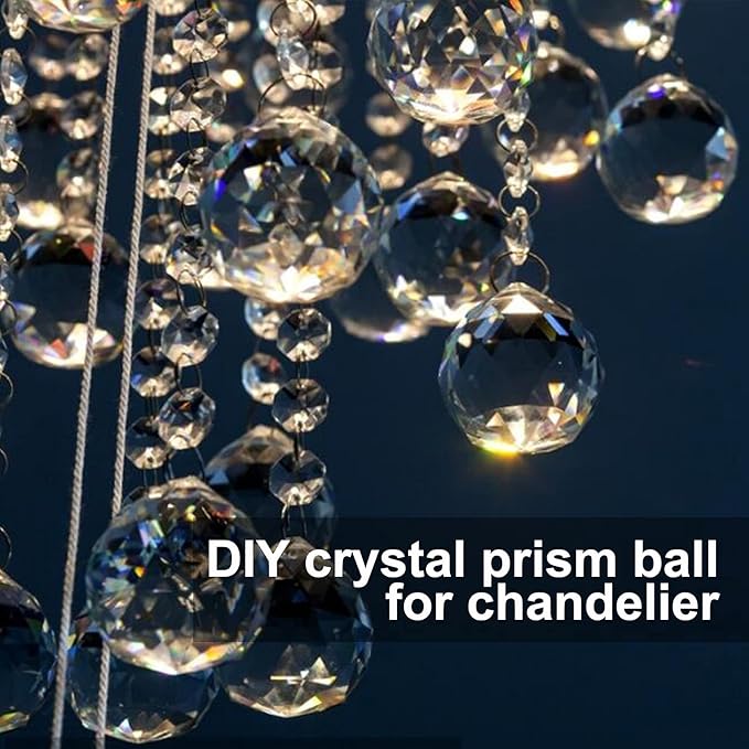 MerryNine 20Pack Crystal Ball 0.8"/20mm Prism Sun Shine Catcher Rainbow Pendants Maker, Hanging Crystals Prisms for Windows, for Feng Shui, for Gift (AB Color)