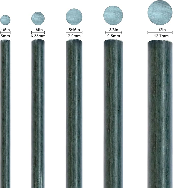 72inch Garden Stakes for Plants Tree Stakes Fence Post Fiberglass Rod 6 Feet, 50 Packs, 3/8-Inch Dia