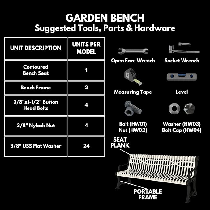 Coated Outdoor Furniture Heavy-Duty Outdoor Bench Thermoplastic Coated, Slated Steel, Commercial-Grade Garden Bench, Made in America (Portable with Back, 6 Ft, Orange)