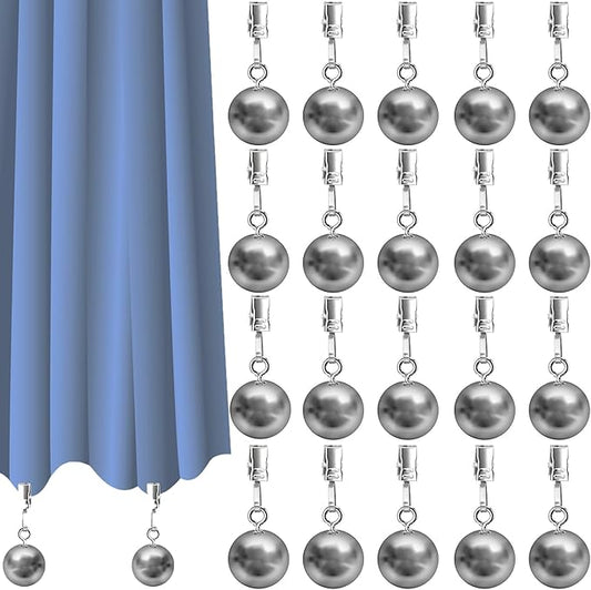 20 Pack Heavy Duty Curtain Weights, Heavy Weights for Outdoor Curtains of Pergola Patio Gazebo Cabana, Stainless Steel Weight Clip Down Curtain, Garden Flag, Shower Curtain, Tablecloth