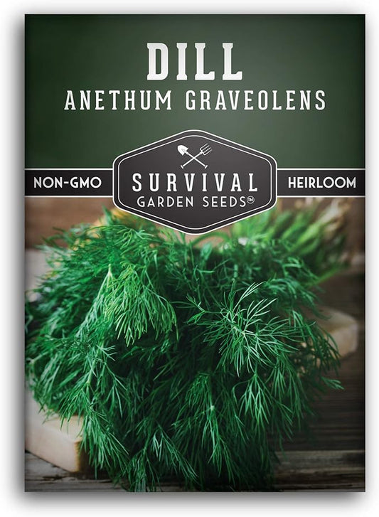 Survival Garden Seeds - Dill Seed for Planting - Packet with Instructions to Plant and Grow Popular Pickling Herbs in Your Home Vegetable and Herb Garden - Non-GMO Heirloom Variety - 1 Pack