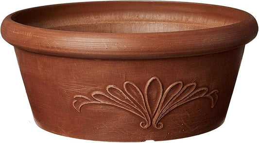 PSW Pot TA25TC Collection Shallow Bulb Pan Planter Dish Low Bowl for Succulents, Bonsai, Fairy Gardens, Herbs, 10-inch, Terra Cotta Color