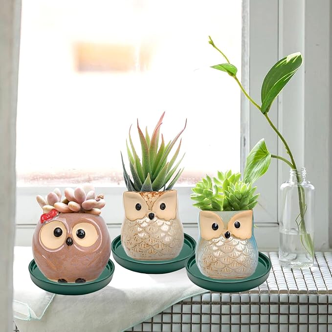 2 Pack Ceramic Plant Saucer Pot Tray 8 Inch, Planter Saucers 4 5 6 7 8 9 10 11 12 Inch for Indoors Outdoor, Durable Sturdy Flower Drainage Tray for Glazed Pots Base (8.5 Inch Green)