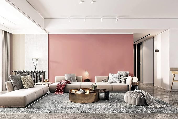 Dimoon 394''x17.7'' Pink Peel and Stick Wallpaper Contact Paper Modern Self Adhesive Wall Paper Removable Renter Friendly Textured Solid Color Shelf Cabinet Vinyl Roll (394''x17.7'',Rose Pink)