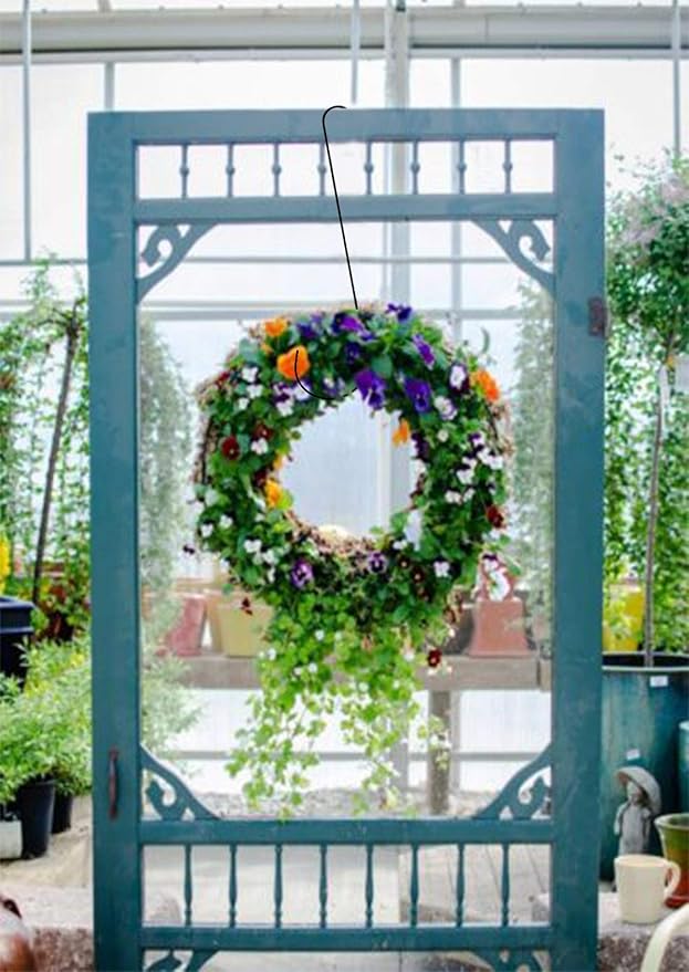 24 Inch Large Tree Branch Hooks, 6 Pack Extra Long Metal Black S Hooks for Hanging Plants, Garden Hooks for Hanging Bird Feeders,Plant Hooks Outdoor Hanging Basket-Outdoor or Indoor Use