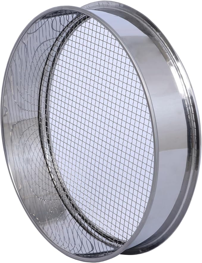 Soil Sifter for Garen -10 inches Soil Sieves for Rocks Compost-Stainless Steel Mesh Sifting Pan (1/4 inch mesh)