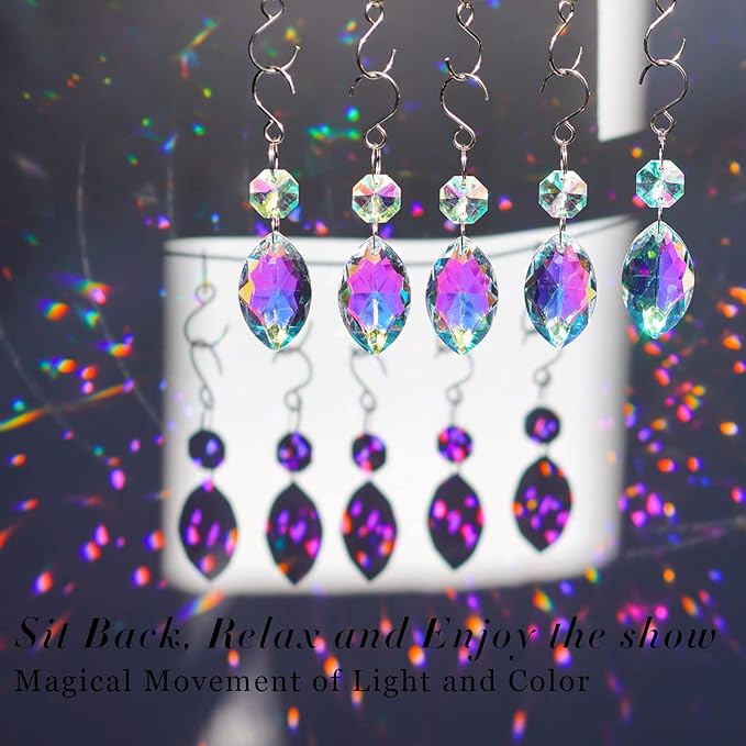 20pcs 38mm Horse Eye Chandelier Crystals, Crystal Chandelier Prisms Pendants Parts Connected Glass Octagon Beads Hanging Garland,Wedding,LampDecoration