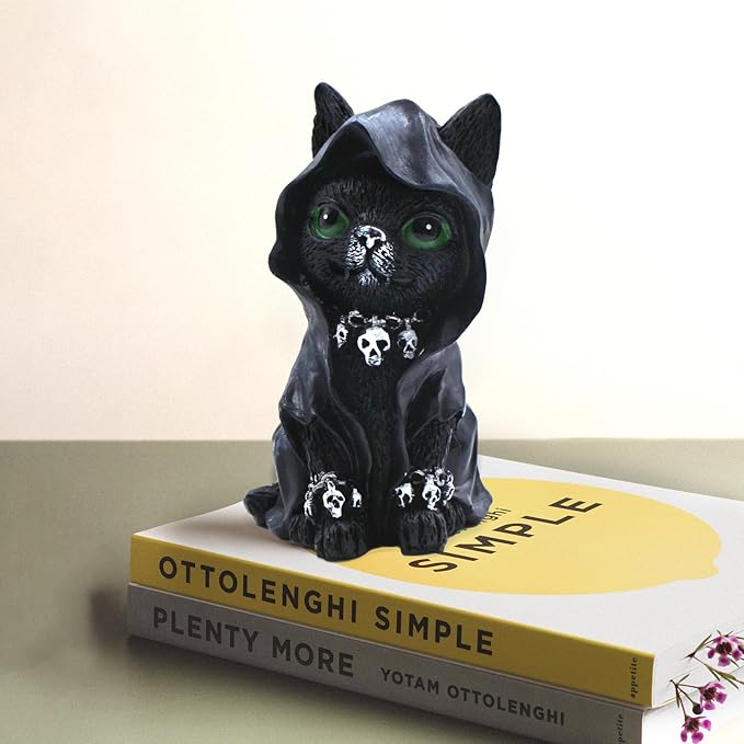 4PCS Set Cats Garden Decor Cat Gnome Statues for Outdoor Halloween Cat Figurine Cat Lover Idea Cute Cat homedecor Waterproof Figurines Lawn Ornaments