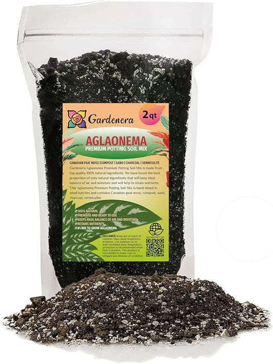 Elevate Your Space with Gardenera's Organic Potting Mix - Tailored for Thriving Aglaonema Plants and Lush Leaves - 2 Quart