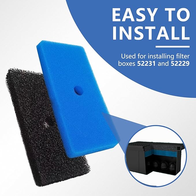 2 Sets Replacement Pond Filter Pads for Outdoor Ponds - Coarse and Fine Pond Filter Media for Pond 871980305528 Compatible with 52231 and 52229 Filter Box, Sponge Filters Replacement for Fish Ponds