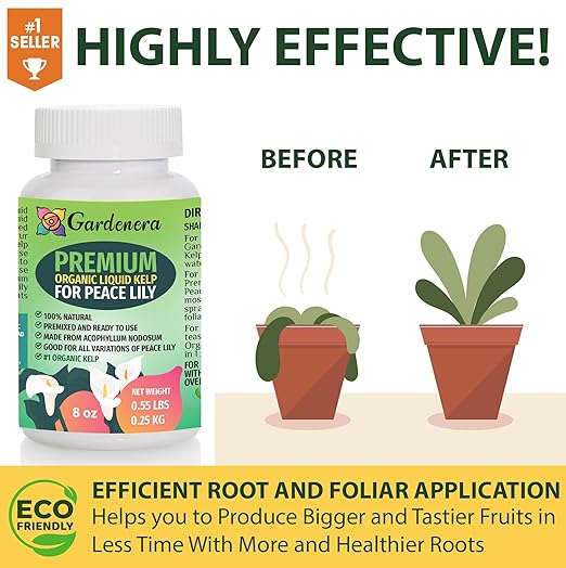 Organic Peace Lily Superfood - 8 oz - Premium Seaweed Fertilizer for Nourishing Peace Lily Plants