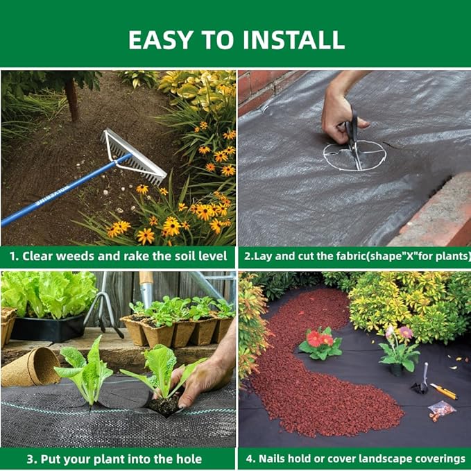 6FT X 180 FT Weed Barrier Landscape Fabric Heavy Duty,3.2 OZ Premium Garden Weed Blocker Fabric for Weed Control, Plastic Ground Cover with Woven Weed Cloth,Durable Landscaping Fabric