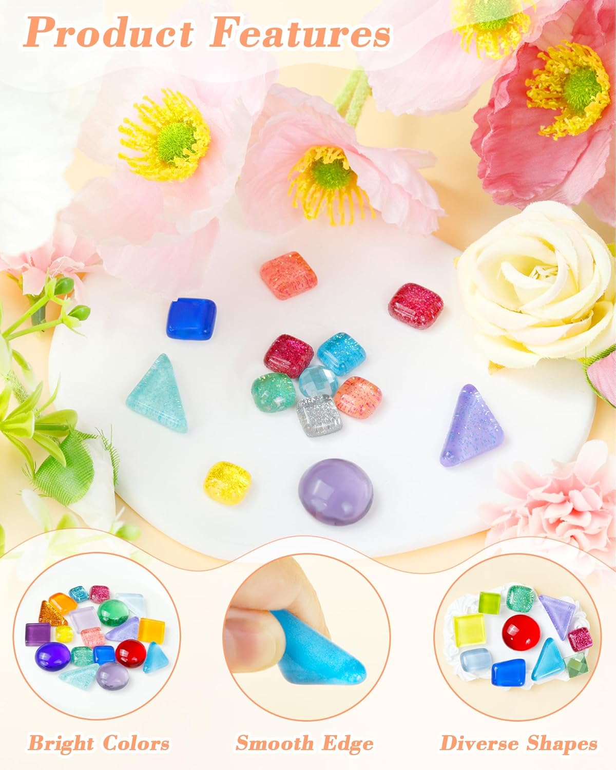 FIVEIZERO 420g Mosaic Tiles for Crafts - 280Pcs Glass Mosaic Kits, Mixed Shapes Mosaic Glass Pieces for Art, Irregular Tiny Mosaic Tile for DIY Projects, Home Decoration(Purple)