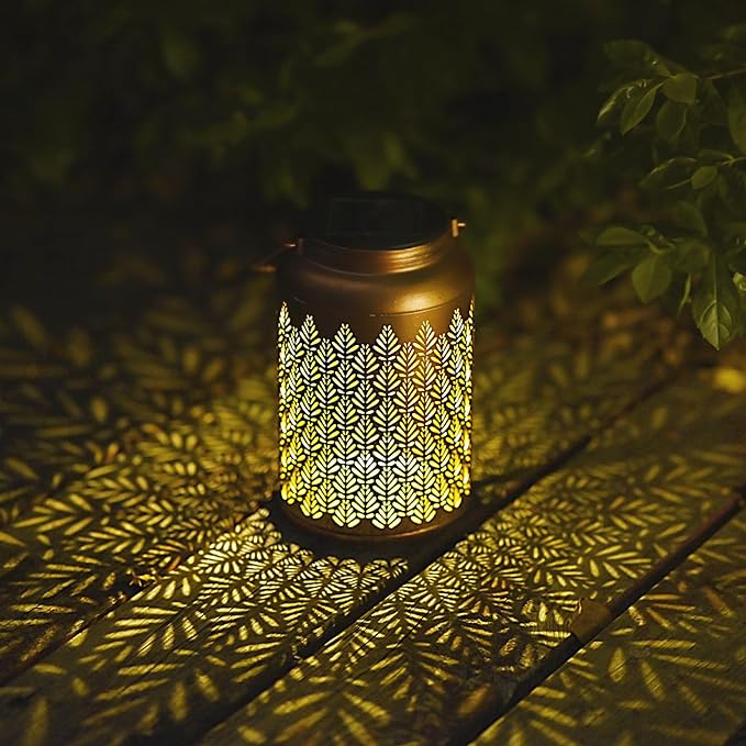 2 Pack Solar Lanterns Outdoor Waterproof - Birthday Gifts for Women, Men, Mom, Solar Lights Outdoor Hanging Garden Decor for Outside, Patio, Outdoor, Yard, Lawn, Balcony Grass