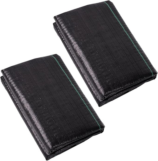 2.4oz-2 Pack 4x50FT Weed Barrier Landscape Fabric - Durable Weed Block Gardening Ground Cover Mat, Woven Geotextile Fabric for Underlayment, Commercial Driveway Stabilization, Weed Control Cloth