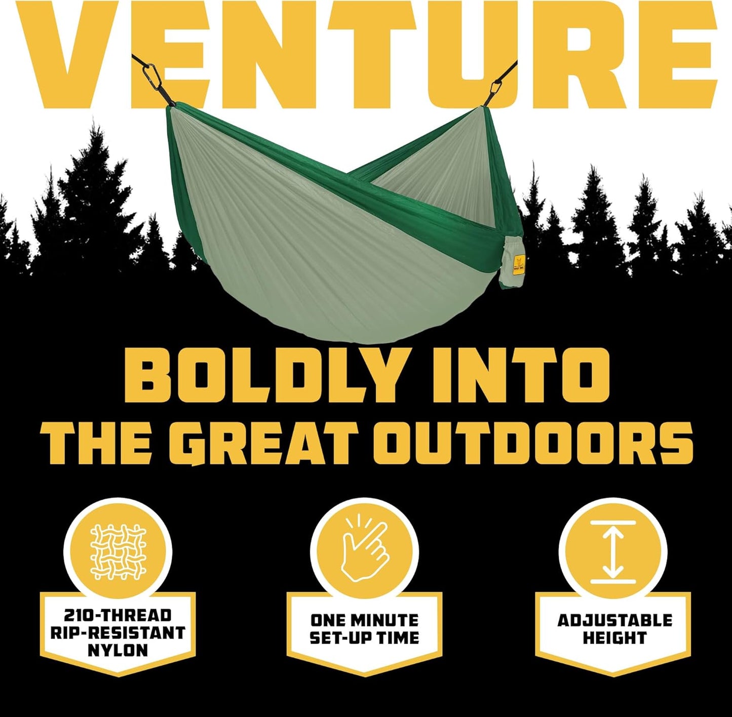 Wise Owl Outfitters Camping Hammock – 500lbs Portable Hammock with Tree Straps - Travel, Backpacking, Hiking, Outdoors Camping Gear - Single or Double