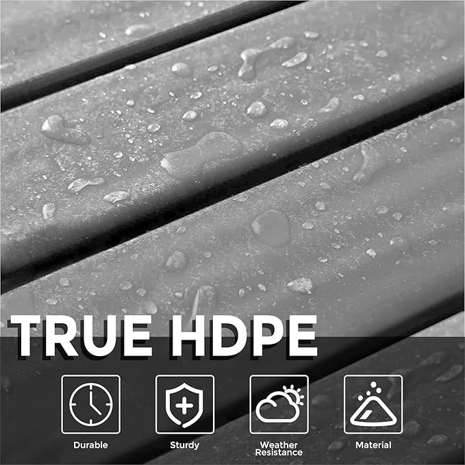 Adirondack Square Outdoor Side Table,2-Tier Storage Patio Side Table, HDPE End Tables for Backyard Pool Porch Garden Lawn(Grey)