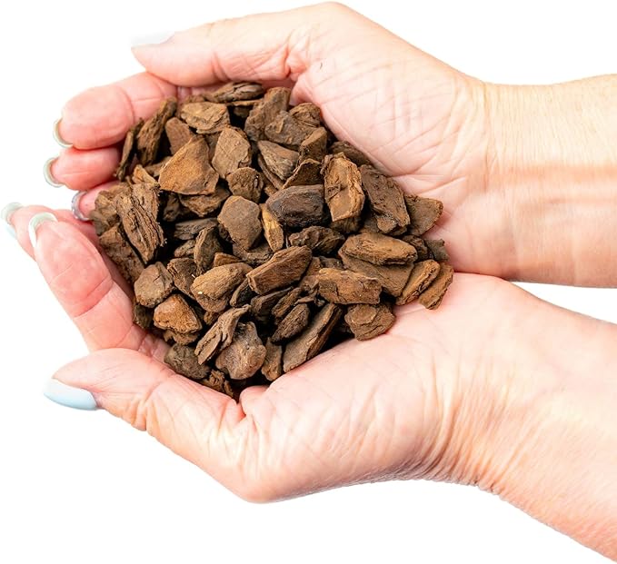 New Zealand Pinus Radiata Bark - Organic Hand Mixed New Zealand Orchiata Pine Bark for Orchids - Medium Chips 9-12mm - 4 Quart Bag