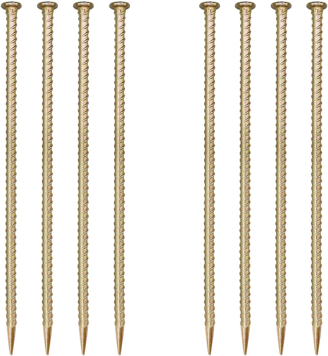 16 Inch Rebar Stakes,8 Pack Metal Rebar Support，1/2 Inch Diameter Galvanized Steel Ground Anchors，Heavy Duty Plant Support Garden Stake for Speed Bump, Wheel Stop, Tent...