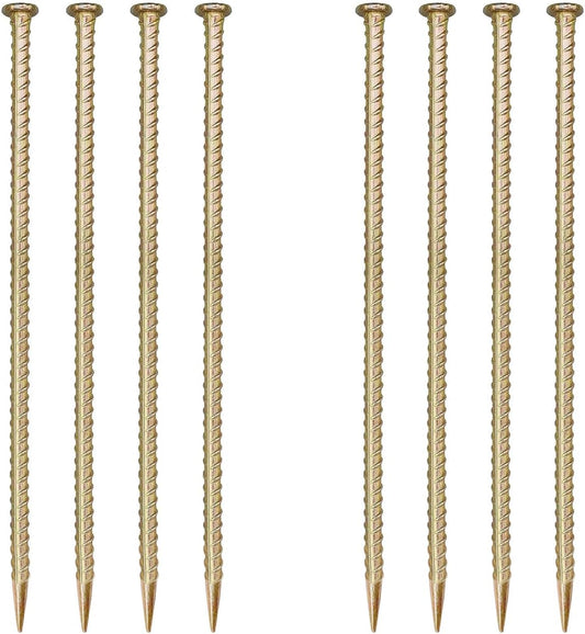 16 Inch Rebar Stakes,8 Pack Metal Rebar Support，1/2 Inch Diameter Galvanized Steel Ground Anchors，Heavy Duty Plant Support Garden Stake for Speed Bump, Wheel Stop, Tent...