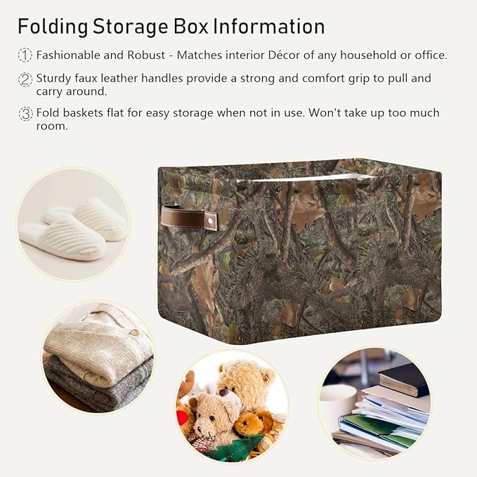 Camouflage Rectangular Storage Basket Organizer Bin Shelf Baskets For Clothes Gifts For Home Office Dorm