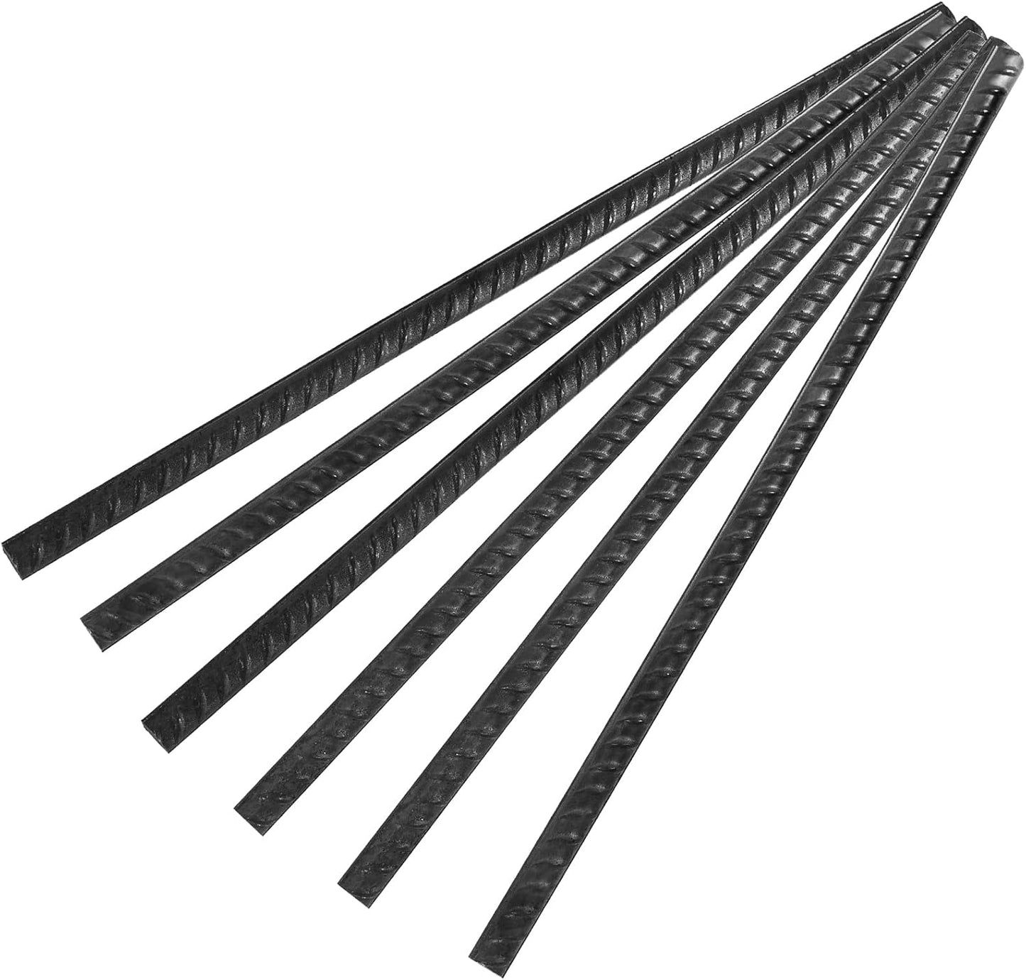16 PCS 15 Inch Black Ground Rebar Stakes, Heavy Duty Hook Ground Anchors Stakes, Straight Metal Stakes for Concrete Forming, Camping Tent, Plant Stakes, 3/8” Thick