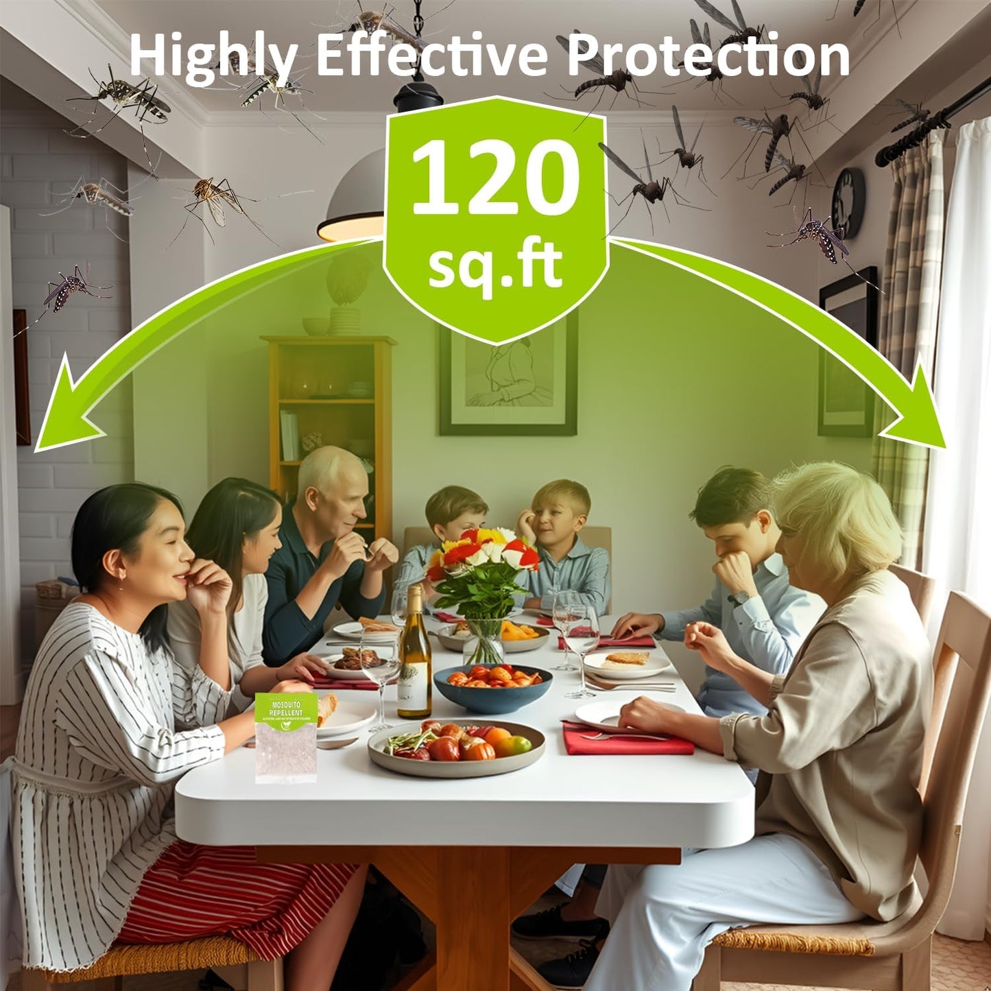 12 Pack Mosquito Repellent Pouches, Long Lasting Indoor & Outdoor Mosquito Control for Home, Patio, Camping, Travel, Safe for Kids & Pets