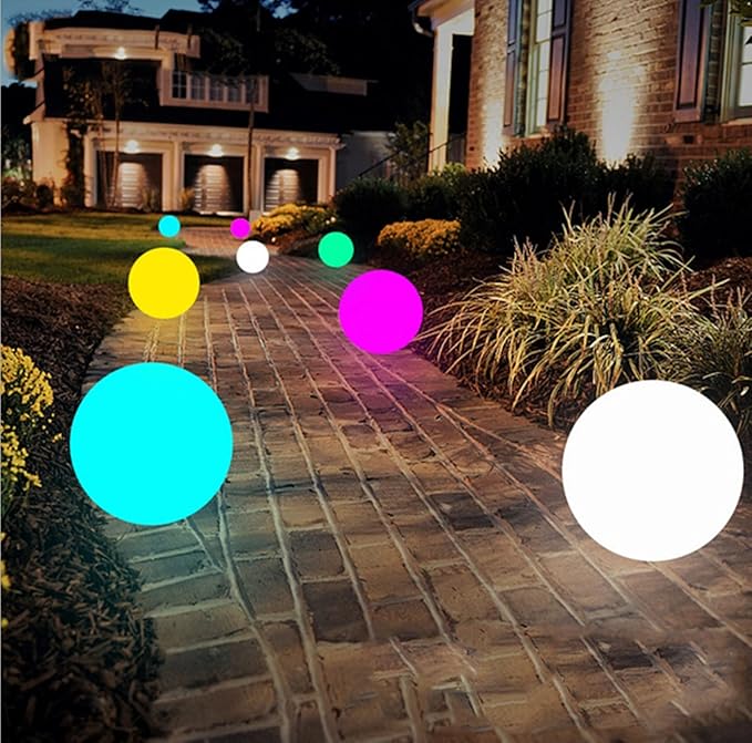 6-Inch LED Ball Light, Multi-Color Rechargeable Night Lights Waterproof Dimmable Mood Lamp with Remote for Home Garden Patio Party Bar Decors