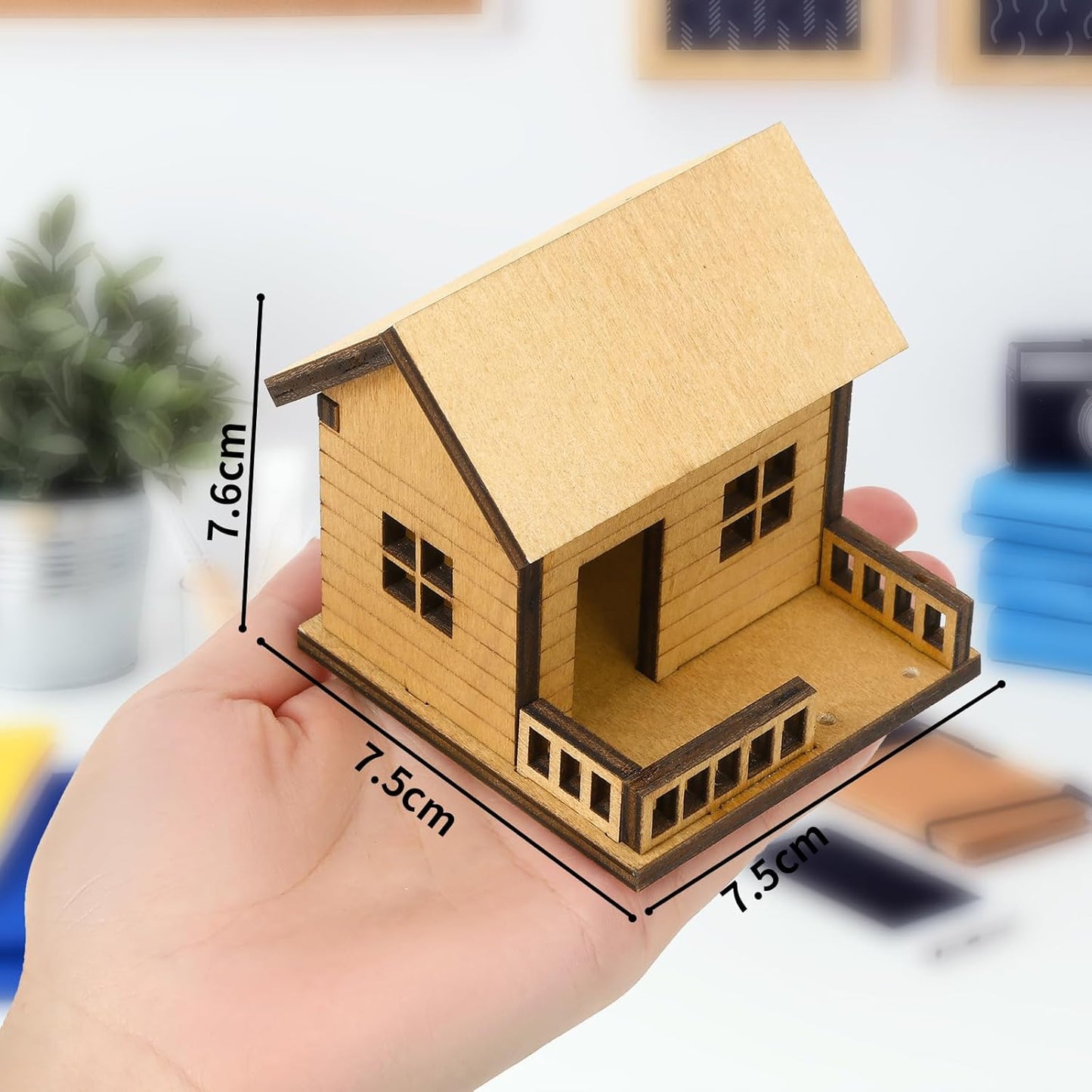 Mini Wooden Treehouse with Ladder – Plant Mini Treehouse, Miniature Flower Pot Tree House, Fairy Garden House, Rustic Log Cabin Desktop Ornament