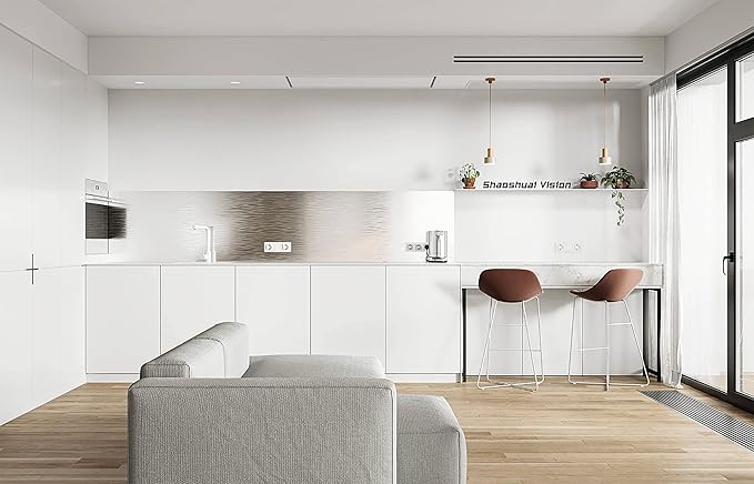 Dimoon 394''x15.7'' White Skin Peel and Stick Wallpaper Contact Paper Modern Self Adhesive Wall Paper Removable Renter Friendly Textured Solid Color Cabinet Vinyl Roll (394''x15.7'',White Skin)