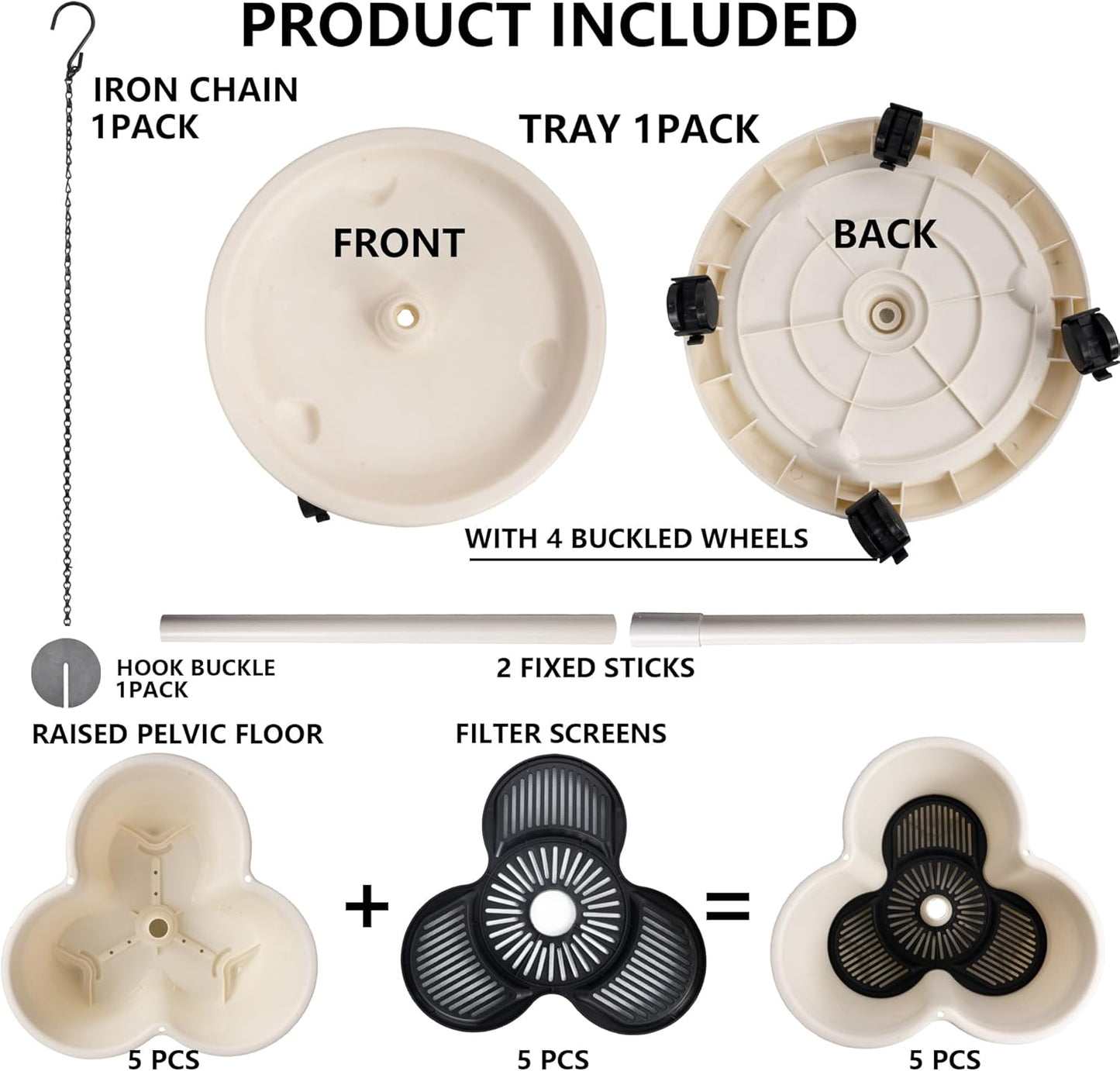 Hourleey Strawberry Planter, Stackable Gaden Tower for Flowers, Vegetables, Grow Your Own Herb Garden Vertical Oasis of Vegetables and Succulents (2 Pack 5 Tier)