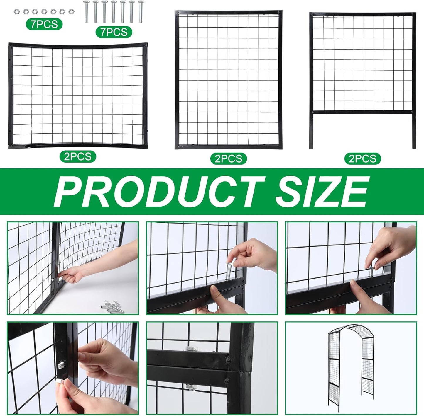 1 PC Metal Garden Arch Garden Trellis for Climbing Plants, Vines, Roses, Outdoor Pergola Trellis with Stake, Wide Garden Archway Arbor Trellis for Lawn Wedding Bridal Party Decor Ceremony