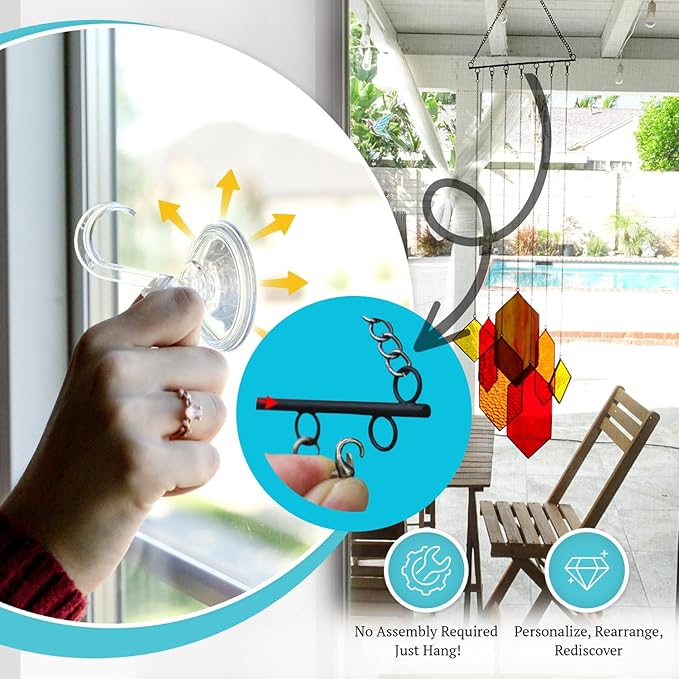 Stained Glass Window Hanging from Son Sun Catchers Wall Hanging Window Decor Sunset Glow Stain Glass Handcrafted Preassembled Vivid Real Stained Glass Art Sun Catcher