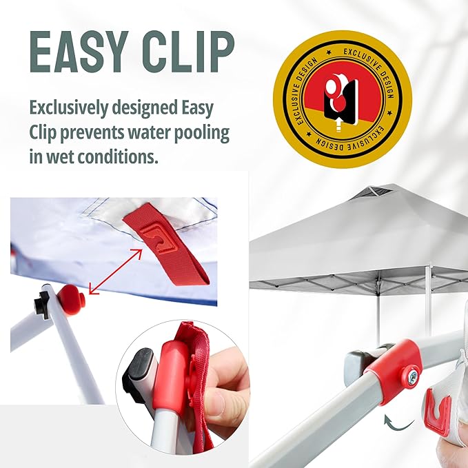 CROWN SHADES 10x10 Pop Up Canopy with 1 Side Wall - Beach Tent with One Push Setup - Outdoor Sun Shade for Events, Parties, Camping - Gazebo with STO-N-Go Cover Bag (Grid Grey)