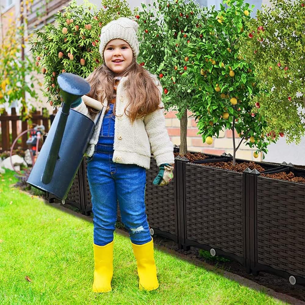 Large Planters for Outdoor Plants Raised Garden Bed Elevated Rectangular Garden Box Kits for Gardening, Vegetables, Flowers and Herbs in Backyard Patio Balcony