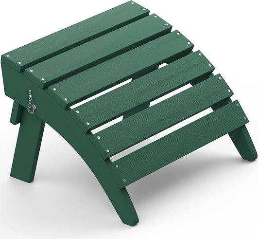 SERWALL Folding Adirondack Ottoman Without Assembly, Green
